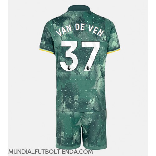 Camiseta Tottenham Hotspur Micky van de Ven #37 Tercera Equipación Replica 2024-25 para niños mangas cortas (+ Pantalones cortos)